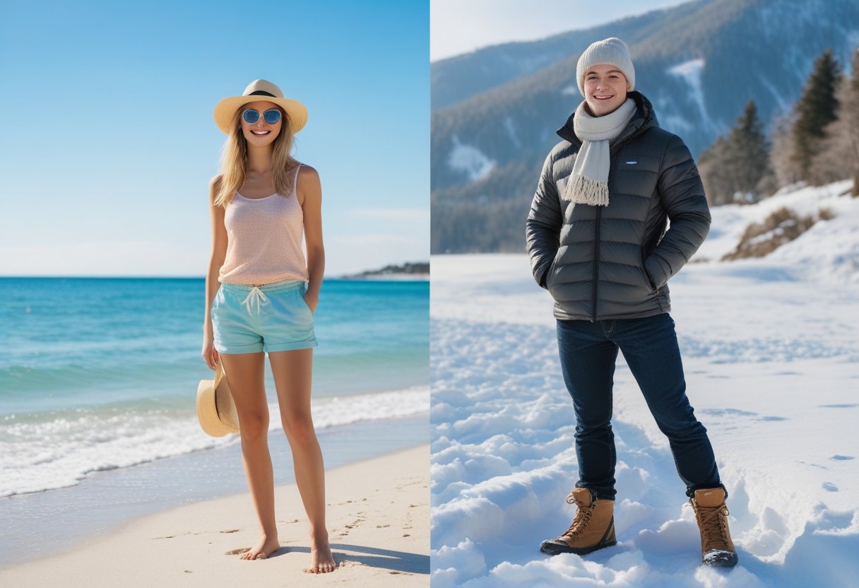 Sådan vælger du den perfekte påklædning til en dag på stranden og i sneen